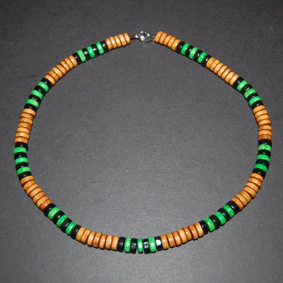 Men Necklace,Wood Necklace,Surfer Necklace,Tribal Style,Chocker,Beach Necklace - Picture 1 of 3